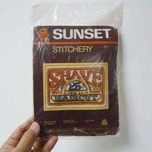 VTG 1983 Shave & Haircut #721 Sunset Stitchery kit